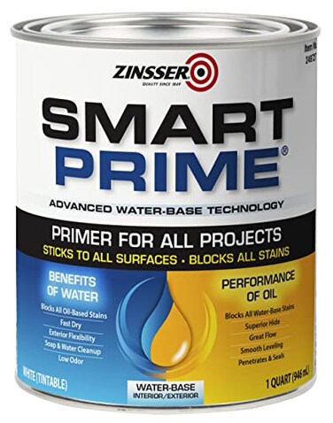 Zinsser qt 249727 White Smart Prime WaterBased InteriorExterior PrimerSealer