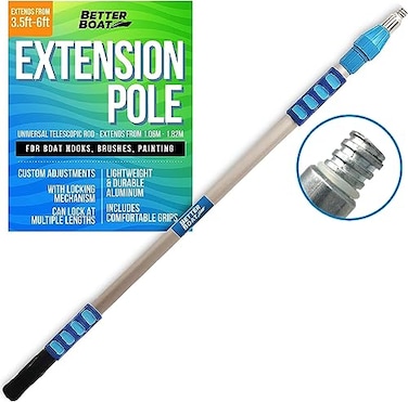 Better Boat Extension Pole Telescoping Rod 356 ft Extendable Deck Brush Handle Boat Hook Painters Stick 34 Universal End Twist Lock for Paint Rollers Mops and Long Reach Tasks