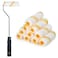 PILOT FISH 11Pcs Paint Roller Kit Small Paint Roller with 10Pcs 4 inch Covers Mini Paint Roller with Long Roller Frame Paint Rollers for Painting Walls Wall Painting Tools