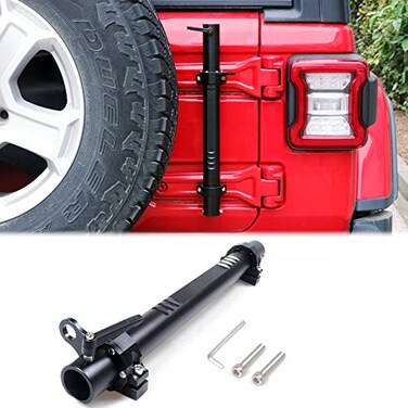 RERPRO for Jeep Wrangler Flag Mount Flag Pole Holder Compatible with 20182025 Jeep Wrangler JL Unlimited Tailgate Flagpole Bracket with CB Antenna Base Interior Accessories