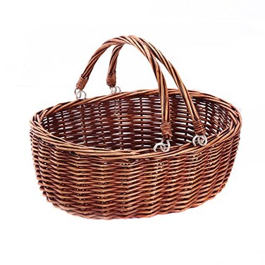 KINGWILLOW Wicker Picnic Baskets with HandlesKingwillow Brown