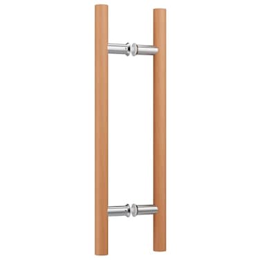 Ranbo 18 Solid Beech Wood Push Pull Door Handle 12 CTC BacktoBack AntiScald AntiFreeze for Sauna Spa Shower Barn Door
