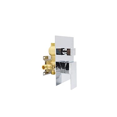 Drettyer 2 Way Outlet Function Solid Brass Shower Diverter Valve Mixer RoughIn Shower Handle Valve Kit Replacement in Chrome