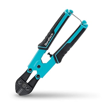 DURATECH 8inch Mini Bolt Cutter with BiMaterial Ergonomic Handle Grip Security Lock Chrome Vanadium Steel Blade for Wire Cables Small Screws