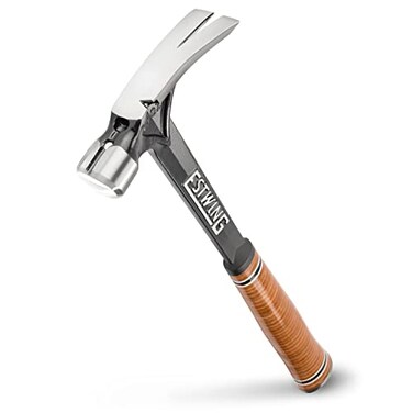 ESTWING Ultra Series Hammer 19 oz USA Made Rip Claw Framing Hammer with Smooth Face Genuine Leather Grip E19S