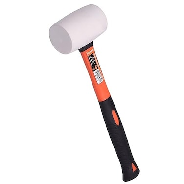 Edward Tools White Rubber Mallet Hammer Non marking Durable EcoFriendly Hammer for Flooring Camping Tent Stakes Woodworking Pavers Ergo Grip Handle Flat Surface Head 16 oz