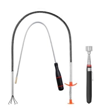 KITEVICH 3 Pack Telescoping Magnet Pickup Tool Set Retrieving Telescoping Magnet Pickup Tools Bendable Spring Magnet Stick Flexible Extra Long Reach Bendable Curve Grabber