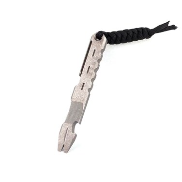 Hamans Titanium Pry Bar with Nail Puller Bottle Opener Function with Pocket Clip Grey