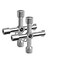QYQRQF 4Way MultiFunctional Utility Key 4 in 1 Universal Cross Key Stainless Steel Triangle Square Key for Water Gas Meter Valve Elevator Cabinet Silver