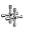 QYQRQF 4Way MultiFunctional Utility Key 4 in 1 Universal Cross Key Stainless Steel Triangle Square Key for Water Gas Meter Valve Elevator Cabinet Silver