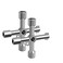 QYQRQF 4Way MultiFunctional Utility Key 4 in 1 Universal Cross Key Stainless Steel Triangle Square Key for Water Gas Meter Valve Elevator Cabinet Silver