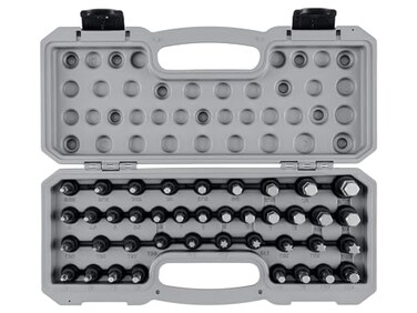 TEKTON 38 Inch Drive Hex Torx Triple Square Impact Bit Socket Set with Case 40Piece SIB91301