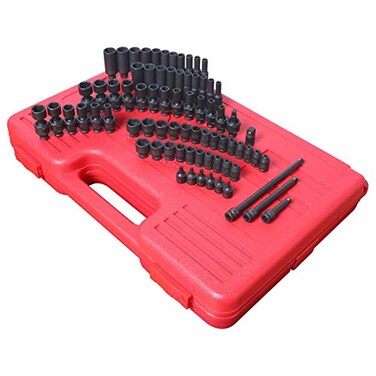 SUNEX TOOLS 1874 14 Drive Master Fractional and Metric Impact Sockets Set