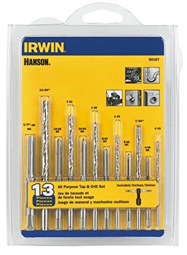 Lenox IRWIN Tools HANSON 80187 AllPurpose Bit with Tap 13 Piece Set Red