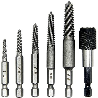 KEWAYO 6Piece Bolt Extractor Set Damaged Screw Stud Remover Fine Thread Quick Change