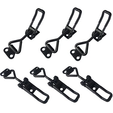 MIKMAYTOO Black Toggle Latch Clamp Heavy Duty Adjustable Toggle Clamp for Smoker Door Latch Metal Pull Latch for Box Gate Cabinet Case B40016PCS