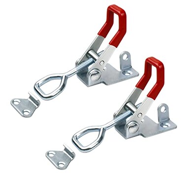 Tenalleys 2 PCS Heavy Duty Toggle Clamp Latch 4002 Adjustable Latch Hardware 551Lbs Holding Capacity Quick Release Pull Latch Clamp for Box Case Trunk Industrial EquiIpment Smoker Door and More 49inch