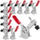 AConnet Adjustable Toggle Clamp 12 Pack 201B Style Quick Release Toggle Latch Hold Down Clamp Antiskid Red Horizontal Clamps 360Lbs Holding Capacity Quick Release Woodworking Tool