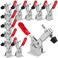 AConnet Adjustable Toggle Clamp 12 Pack 201B Style Quick Release Toggle Latch Hold Down Clamp Antiskid Red Horizontal Clamps 360Lbs Holding Capacity Quick Release Woodworking Tool