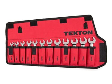 TEKTON Stubby Combination Wrench Set with Roll 12Piece 8 19 mm WRN01190