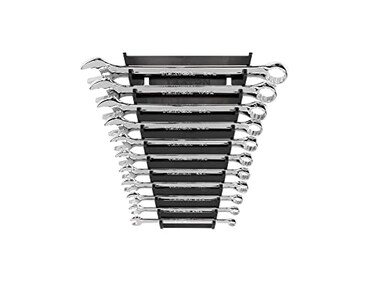 TEKTON Combination Wrench Set with Rack 11Piece 1434 in WCB91103