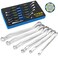 YIYEIE 6 Pc Bolt Extractor Wrench Set Metric 819mm 6 Point Box End Wrench Set with 45 Offset CRV Steel Stripped Rounded Bolt Remover Wrench with EVA Foam