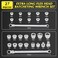 EMENTOL 27PCS Extra Long Flex Head Ratcheting Wrench Set CRV Double Box End Ratchet Wrench Set with 8mm 22mm E8 E22 14 38 12 Socket Adapters Replacement Heads