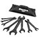 DURATECH SuperThin Open End Wrench Set Metric 8Piece 55mm to 27mm Black Electrophoretic Coating with Rolling Pouch
