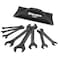 DURATECH SuperThin Open End Wrench Set Metric 8Piece 55mm to 27mm Black Electrophoretic Coating with Rolling Pouch