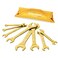 DURATECH SuperThin Open End Wrench Set SAE 8Piece 14 to 1116 Titanium Plating with Rolling Pouch