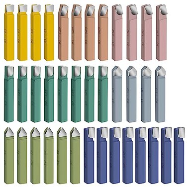 SENDUO 38PCS 516 Metal Lathe Cutting ToolsC6 Carbide Tip Cutter Tool Bit Cutting SetMilling Welding Bit Lathe Cutting Tool Kit for Metal Lathe Tooling