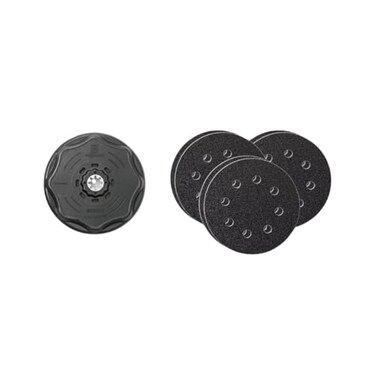 Fein Starlock Plus Round Sanding Set with Hook Loop Attachment MultiMaterial Use Perforated 60 80 and 180 Grit 41732 Edge Length 63806195210