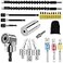 FOUUA Flexible Drill Bit Extension and Universal Socket Wrench Tool Set Hex Shank 105 Right Angle Drill Attachmen 3pcs 14 38 12 Universal Socket Adapter Set and Screwdriver Bit Kit