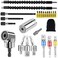 FOUUA Flexible Drill Bit Extension and Universal Socket Wrench Tool Set Hex Shank 105 Right Angle Drill Attachmen 3pcs 14 38 12 Universal Socket Adapter Set and Screwdriver Bit Kit