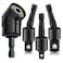 CIGOTU Right Angle Drill Adaptor4in1 Impact Drill Bit Extension360 Rotatable 14 38 12 Impact Grade Socket Adapter Set105 Degree Angle Screwdriver Drill Bit for Household Workplace Industry