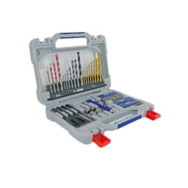 TIVOLY Drill Bit Set for Drilling and Screwing 60 Piece Case 8 Metal Drills 7 Wood Drills 4 Wood Bits 4 Concrete Bits 1 Bit Holder 30 Bits