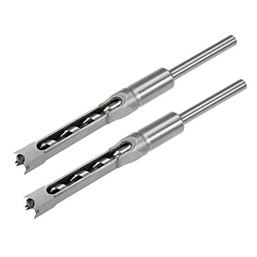 uxcell Square Hole Drill Bit 12 HighCarbon Steel Hollow Chisel Mortise Power Tool for Woodworking 2 Pcs