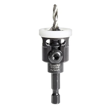 Amana Tool 82 Degree Countersink with Adjustable Low Friction Drill Bit Depth Stop 55296 38 D x 532 Drill D x 14 Inch Quick Release Hex Shank