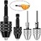 Mudder 4 Pieces Keyless Drill Chuck 14 18 116 Inch Hex and Round Shanks Small Drill Chuck Change Adapter