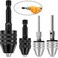 Mudder 4 Pieces Keyless Drill Chuck 14 18 116 Inch Hex and Round Shanks Small Drill Chuck Change Adapter