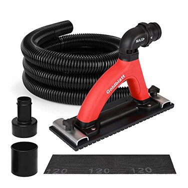 Goldblatt Dust Free Hand Sander Dustless Drywall Vacuum Sander with 65 ft Hose Sanding Pad Adapter