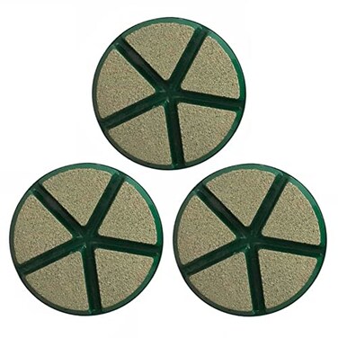 EDiamondTools 3 Ceramic Transitional Concrete Diamond Grinding Pads Set of 3 Dry or Wet 50 Grit