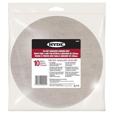 Hyde 09922 9 Disk Abrasive Sanding Net 240 Grit 10 pack