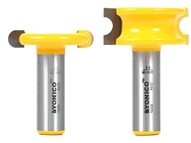 YONICO 13202 516Inch Bead 2 Bit Canoe Joint Router Bit Set 12Inch Shank