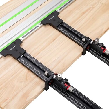 GOINGMAKE Track Saw Parallel Guide System with Mirco Adjustable Flip Stop and Zero Calibration for Woodworking Repeatable Rip Cuts for Track Saw Guide Rail Compatible with FestoolMakitaMilwaukee