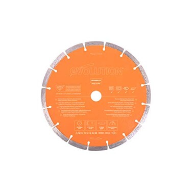 Evolution 9 Inch Premium Diamond Blade With Segmented Edge And High Diamond Concentration 78 In BoreOrange