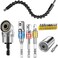 FOUUA Flexible Drill Bit Extension and Universal Socket Wrench Tool Set 105 Right Angle Drill Attachment 14 38 12 Universal Socket Adapter Set Screwdriver Bit Kit