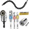 FOUUA Flexible Drill Bit Extension and Universal Socket Wrench Tool Set 105 Right Angle Drill Attachment 14 38 12 Universal Socket Adapter Set Screwdriver Bit Kit