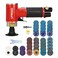 UPWOOD Pneumatic Mini Orbital Sander Grinder Polisher Kit 2 inch Air Right Angle Surface Prep Tool with 41pcs Roll Lock Discs