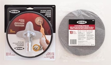 Hyde 09802 9Inch Radial Sander Kit Includes 1 120Grit Sanding Sheet 10 180Grit Sanding Discs Drywall Sanding Tool with Pivoting Head